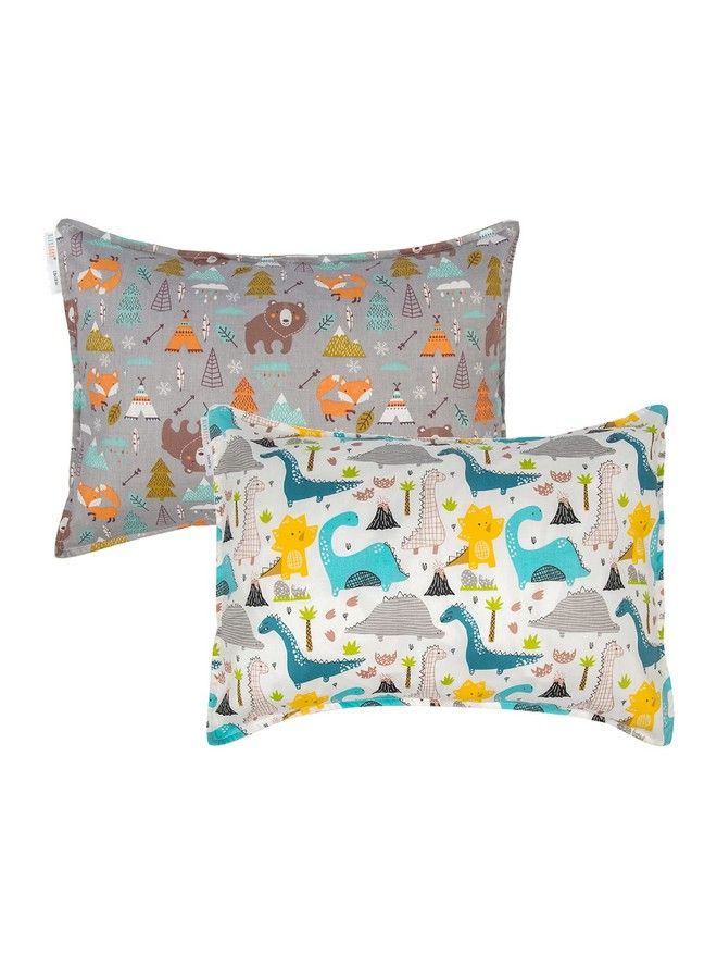 ALVABABY Toddler Pillowcases Fits 13 X 1812X 16 Kids Pillow 2 Pack Cotton Baby Bedding Pillow Cover Envelope Children Kids Sleep Pillowcases For Boys Girls Dinosaur Bear 2Tpw09