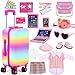 WONDOLL American 18inchDollClothes and Accessories GirlTravelSuitcase LuggageClothes and Shoes Bag Sunglasses Camera Passport Notebook Phone Pad Travel Gear Play Set FitNo Doll - Image 3