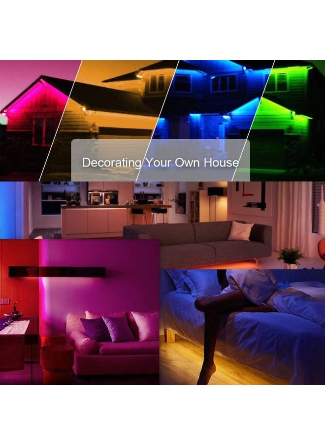 شريط إضاءة LED مضاد للماء يعمل بالبلوتوث بإضاءة متعددة الألوان RGB مع جهاز تحكم عن بعد متعدد الألوان 5متر