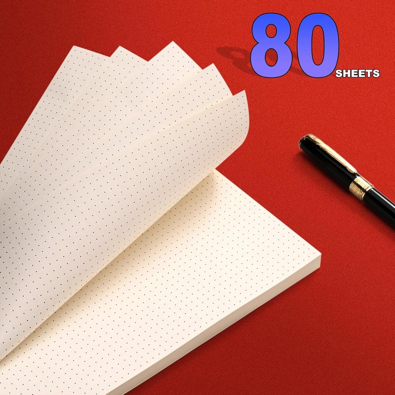 Tofun A5 Dot Grid Paper, 6 Hole Punched,A5 Dotted Refill Paper for Planner/Binders/Organizer, 8.3x5.6 Inch,80 Sheets,Beige,100GSM (1) - Image 3