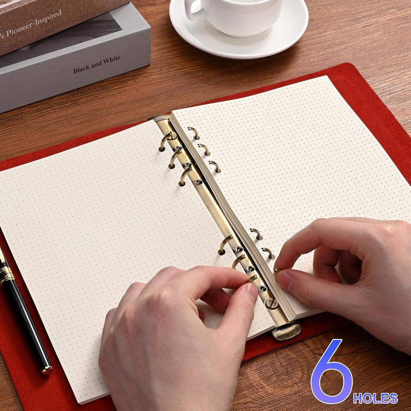 Tofun A5 Dot Grid Paper, 6 Hole Punched,A5 Dotted Refill Paper for Planner/Binders/Organizer, 8.3x5.6 Inch,80 Sheets,Beige,100GSM (1) - Image 5