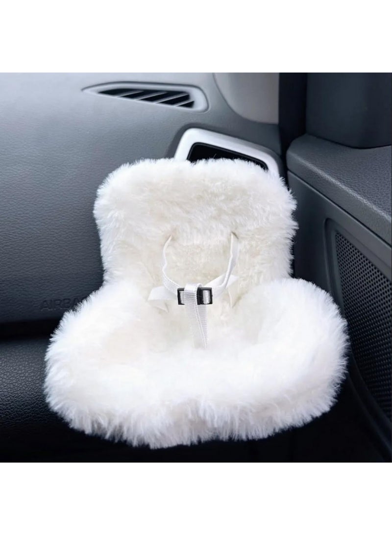 قطعة واحدة لعرض دمية مقعد أمان مخملي صغير، زينة معطرة للسيارة، إكسسوارات لدمى بحجم 15-17 سم، ديكور داخلي، ديكور منفذ، كرسي كرتوني لطيف، موديل بدون دمى - Image 3