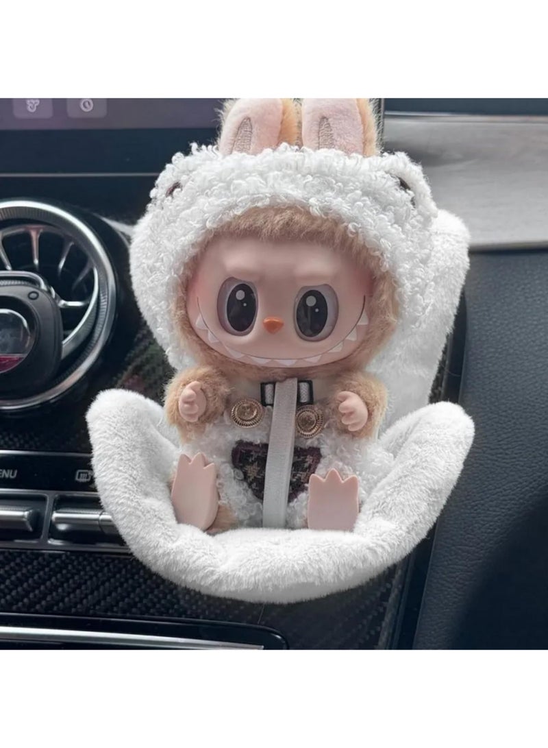 قطعة واحدة لعرض دمية مقعد أمان مخملي صغير، زينة معطرة للسيارة، إكسسوارات لدمى بحجم 15-17 سم، ديكور داخلي، ديكور منفذ، كرسي كرتوني لطيف، موديل بدون دمى - Image 5
