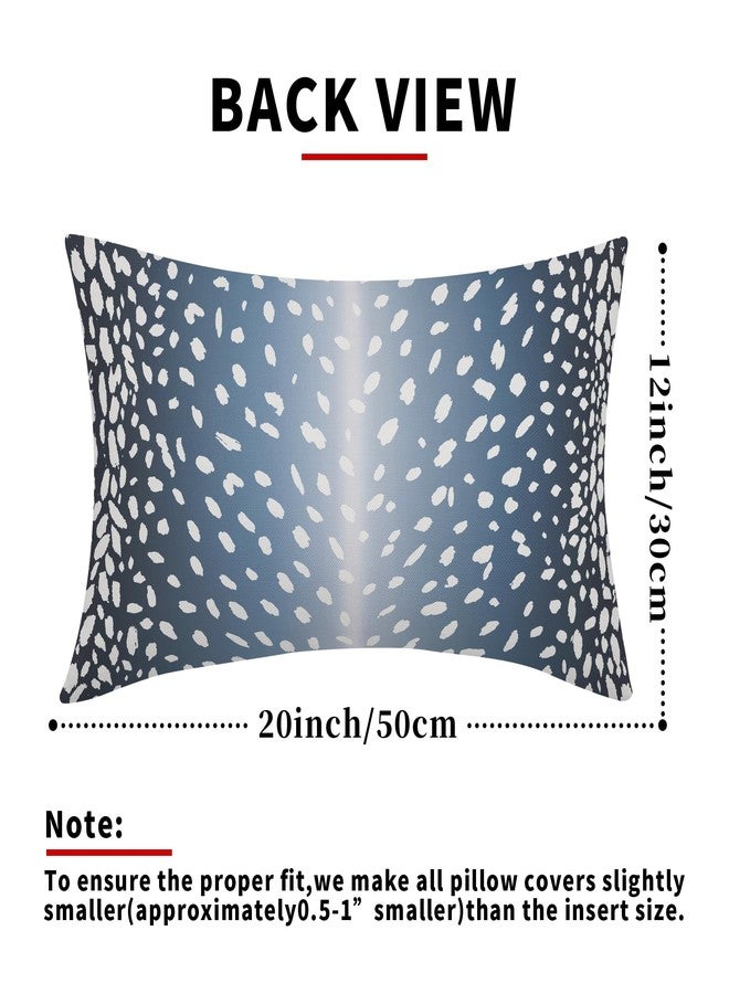 aportt Antelope Lumbar Pillow Covers 12X20 Inch Navy Blue Faux Fawn Deer Animal Print Decorative Pillow Cases Modern Neutral Cotton Linen Throw Pillows Set of 2 Home Decor for Sofa Porch Couch Outdoor - Image 3