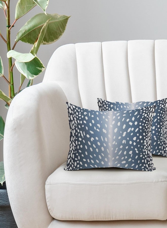 aportt Antelope Lumbar Pillow Covers 12X20 Inch Navy Blue Faux Fawn Deer Animal Print Decorative Pillow Cases Modern Neutral Cotton Linen Throw Pillows Set of 2 Home Decor for Sofa Porch Couch Outdoor - Image 5