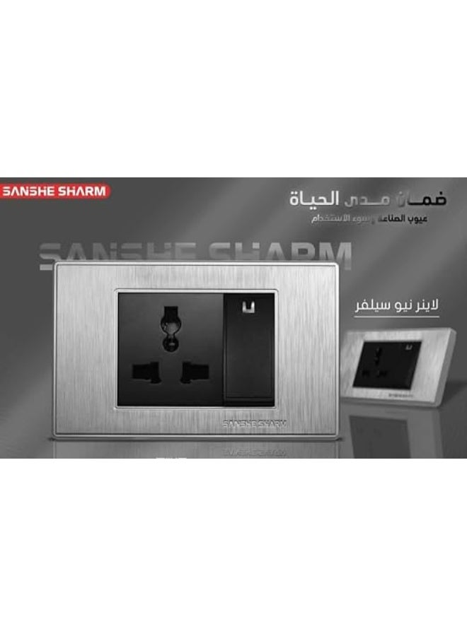 Sanshe sharm Sanshi Charm VIP Electricity Finishing Bouquet 25 Washliner New Silver‐25 Chassis - 20 Breezes - 20 Single Switches - 1 AC Switch - 40 Seals‐2 Shower Bit‐1 Heater Switch‐1 Bell Button (Silver) - Image 1