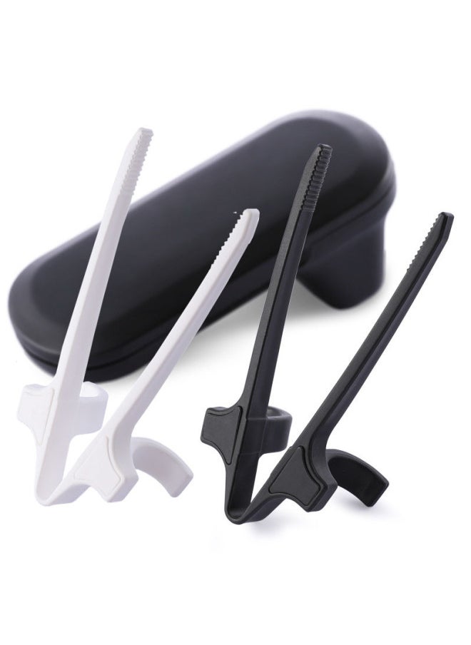 Generic - Multifunctional Snack Clip Not Dirty Hands Potato Chips Plastic Food Clip Kitchen Food Clip Small Clip To Eat Other-Color:Upgraded Black And White + Storage Box (2 Sets) - Image 1