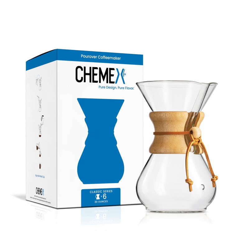 Chemex Pour-Over Glass Coffeemaker - Classic Series - 6-Cup - Exclusive Packaging - Image 1