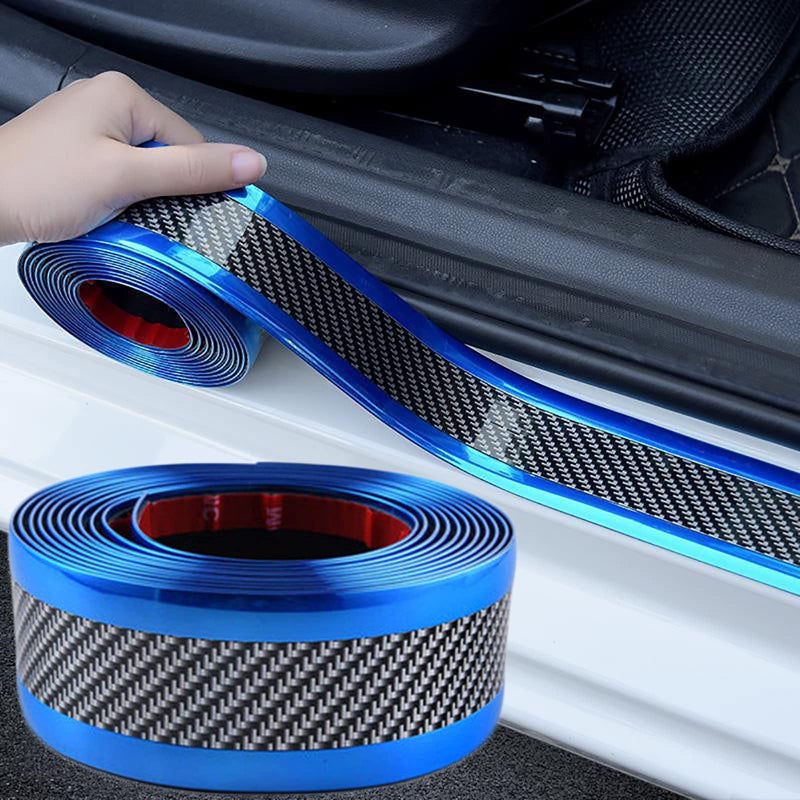 EOHMAK Automotive Door Entry Guard Car Door Sill Protector AntiCollision Strip Rubber Waterproof Protection Strip for Most Car 3M Length 3CM Width Blue - Image 3