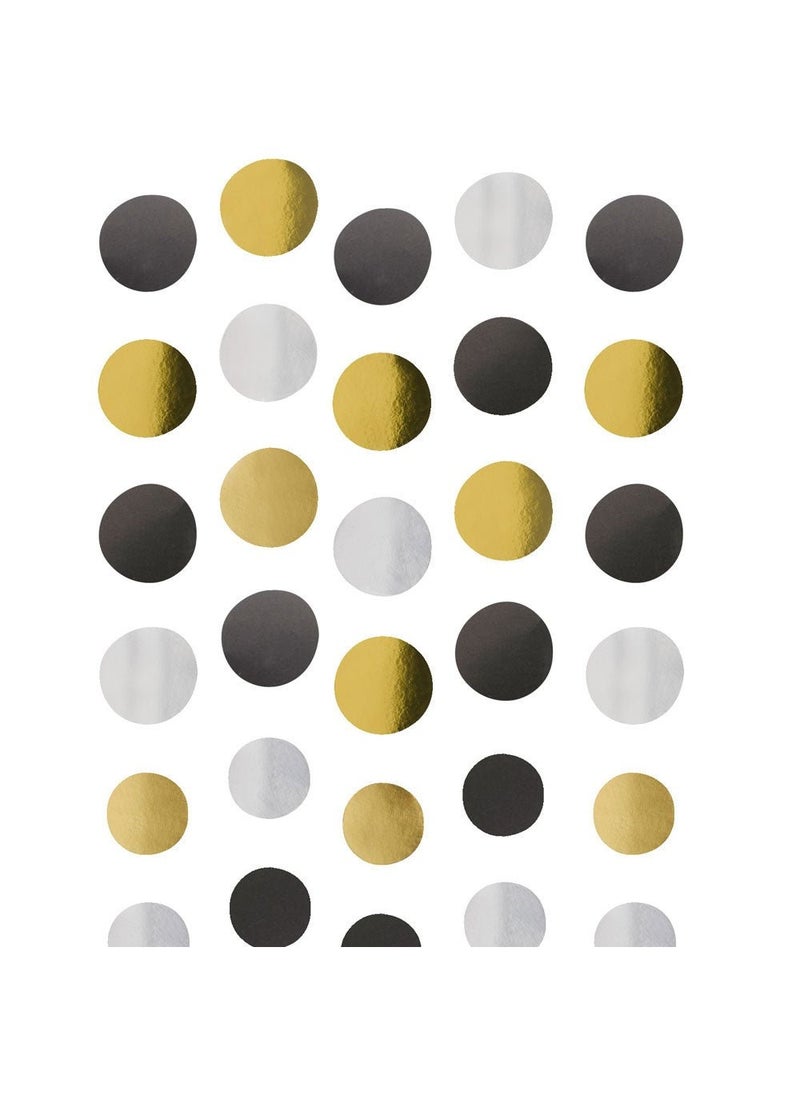 Circle Hanging Decorations Black Silver Gold 130cm 4-Pack