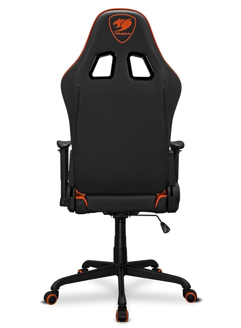 كوجار كرسي ألعاب Cougar Armor Elite – أسود/برتقالي، تصميم مريح، مسند ظهر قابل للإمالة، مساند ذراع 2D، دعم للرأس والظهر، من الجلد الصناعي - Image 2