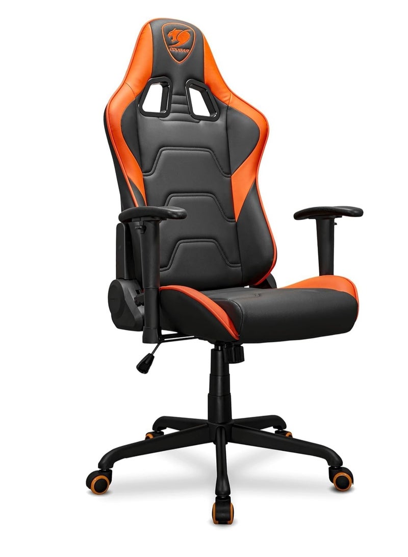 كوجار كرسي ألعاب Cougar Armor Elite – أسود/برتقالي، تصميم مريح، مسند ظهر قابل للإمالة، مساند ذراع 2D، دعم للرأس والظهر، من الجلد الصناعي - Image 3