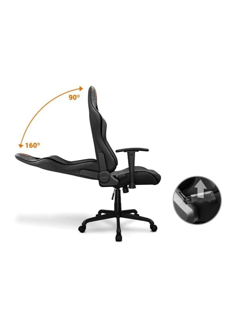 كوجار كرسي ألعاب Cougar Armor Elite – أسود/برتقالي، تصميم مريح، مسند ظهر قابل للإمالة، مساند ذراع 2D، دعم للرأس والظهر، من الجلد الصناعي - Image 4