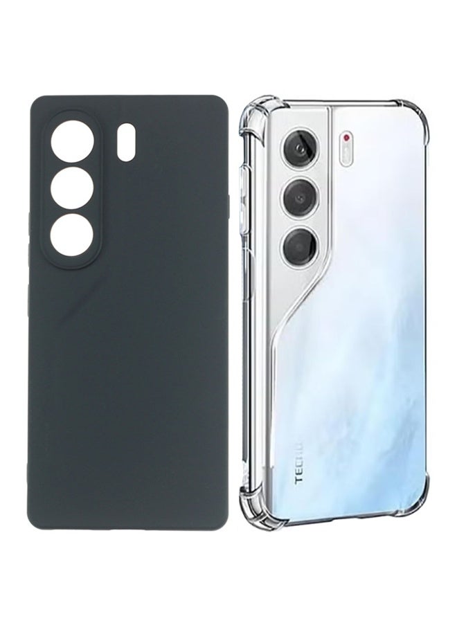 SanHu for TECNO Camon 40 Pro 5G 2-In-1 Thin Soft Case Cover, Anti Drop Protection, Anti Fingerprint, Durable, Easy To Clean And Install, Frosted Protective Case+Transparent Four Corner Anti Drop Protective Case - Image 1