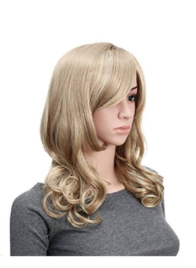OneDor Full Head Beautiful Long Curly Wave Stunning Wig Charming Curly Costume Wigs With Fringe (24H613 Blonde Highlights)  - Image 3