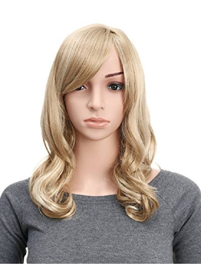 OneDor Full Head Beautiful Long Curly Wave Stunning Wig Charming Curly Costume Wigs With Fringe (24H613 Blonde Highlights)  - Image 2