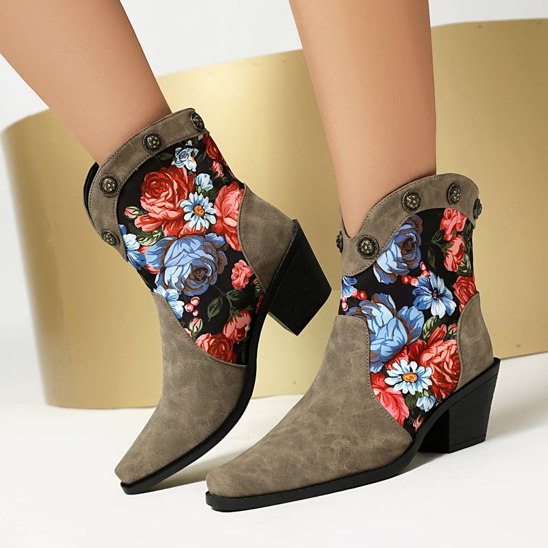 Independent Station Supply High Heel Splicing 40-47 Rivet Pointed Low Western Boots - Image 5