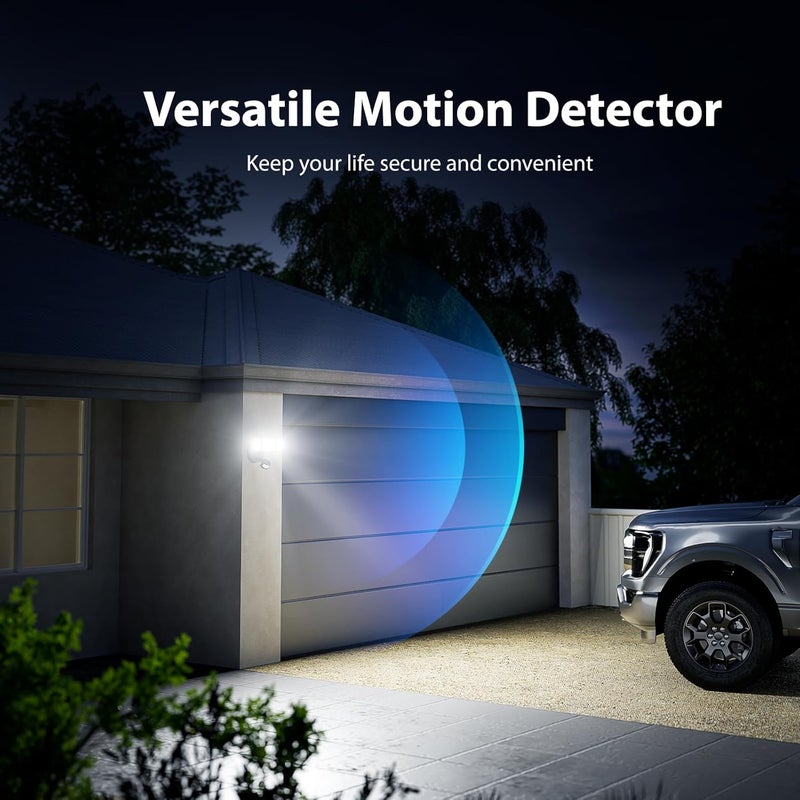 Onforu 75W LED Flood Light Motion Sensor Outdoor, 7000lm Dusk to Dawn Flood Light, Security Light with Three Head, IP65 Waterproof Exterior Floodlight, 6500k Wall Light for Entryway Stairs Yard Garage - Image 4