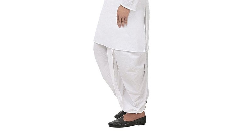 Royal Kurta Men's Cotton Solid Ready To Wear Dhoti (White, Free Size) - Image 2