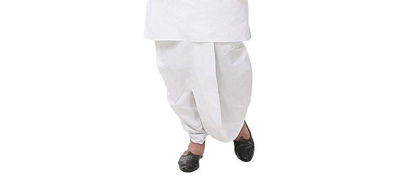 Royal Kurta Men's Cotton Solid Ready To Wear Dhoti (White, Free Size) - Image 4