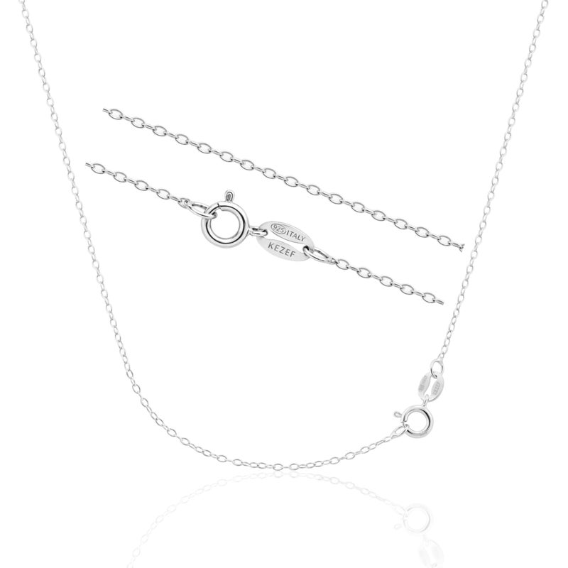 Kezef 1mm 925 Sterling Silver Necklace for Women | 16-36 inch long Silver, 18k Gold, Rose Gold Necklaces for Women - Made In Italy Real Cable Chain Jewelry | Dainty cadena de plata s925 para mujer - Image 1