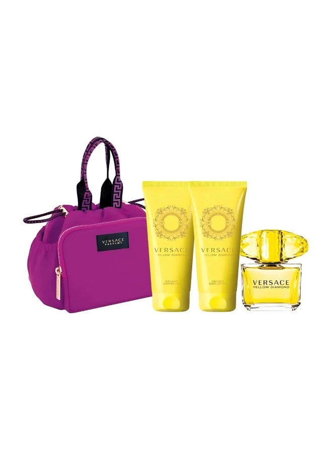 فرزاتشي طقم هدايا الماس الأصفر - عطر EDT جل استحمام لوشن للجسم حقيبة 100 مل