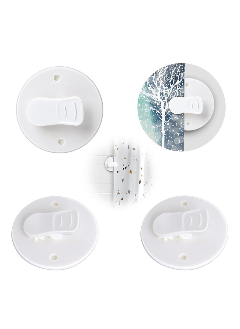 SYOSI Self Adhesive Shower Curtain Clips, 4 Pack Shower Splash Clips For Curtain, Guard Splash Curtain Clips, Curtain Clips Small Wire Holder for Shower Hanging Camper Home Decoration Indoor Outdoor  - Image 1