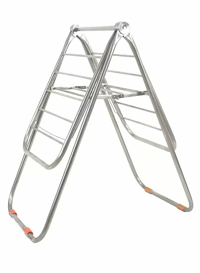 AGD Foldable Cloth Drying Rack Hanger With Net Shelf And Shoe Holder Silver  - Image 4