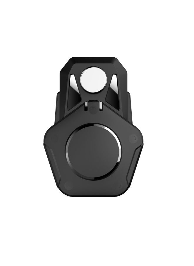 Generic - Waterproof Magnetic Absorption Lock Silicone Protective Case For Apple AirTag Tracker Fixed Protection Cover Simple Style Pure Color-Color:Black - Image 1