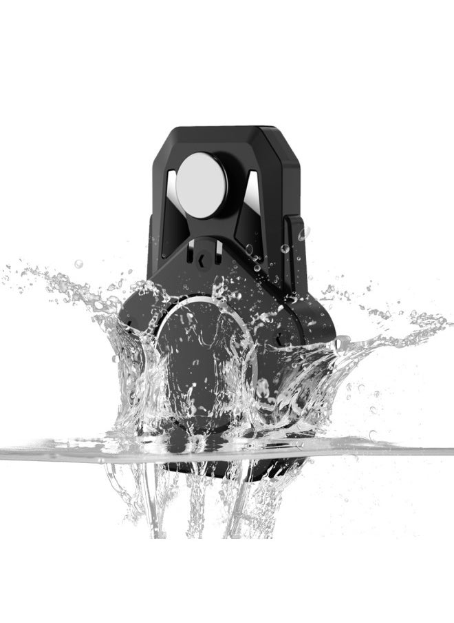 Generic - Waterproof Magnetic Absorption Lock Silicone Protective Case For Apple AirTag Tracker Fixed Protection Cover Simple Style Pure Color-Color:Black - Image 1