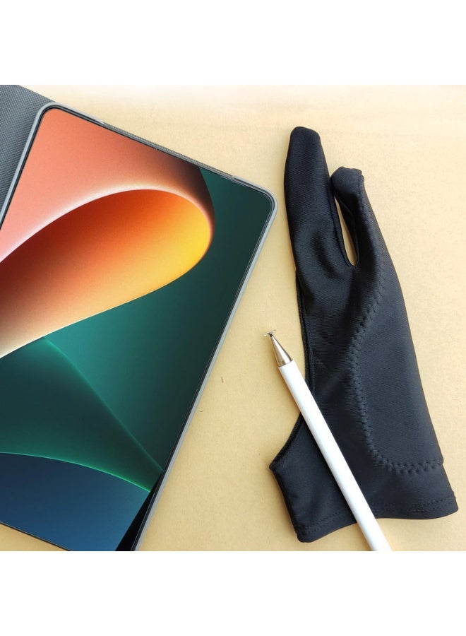 2 عبوة قفاز رسم، قفاز فنان بإصبعين للرسم على الكمبيوتر اللوحي iPad، قفاز رفض الكف الفني الرقمي، جيد لليد اليسرى واليمنى - Image 3