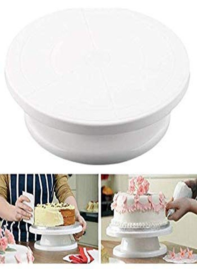 NIWRT Cake Decorating Turntable 360 Rotation and Display Stand, 28 cm with 3 Pcs Scraper (Multicolor) - Image 2