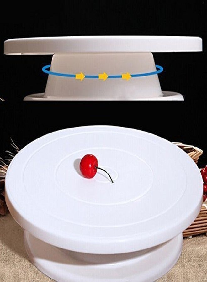 NIWRT Cake Decorating Turntable 360 Rotation and Display Stand, 28 cm with 3 Pcs Scraper (Multicolor) - Image 4