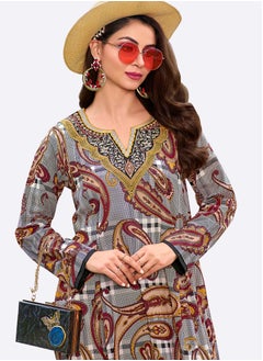 SARA Sara Paisley Printed Jalabiya  - Image 3