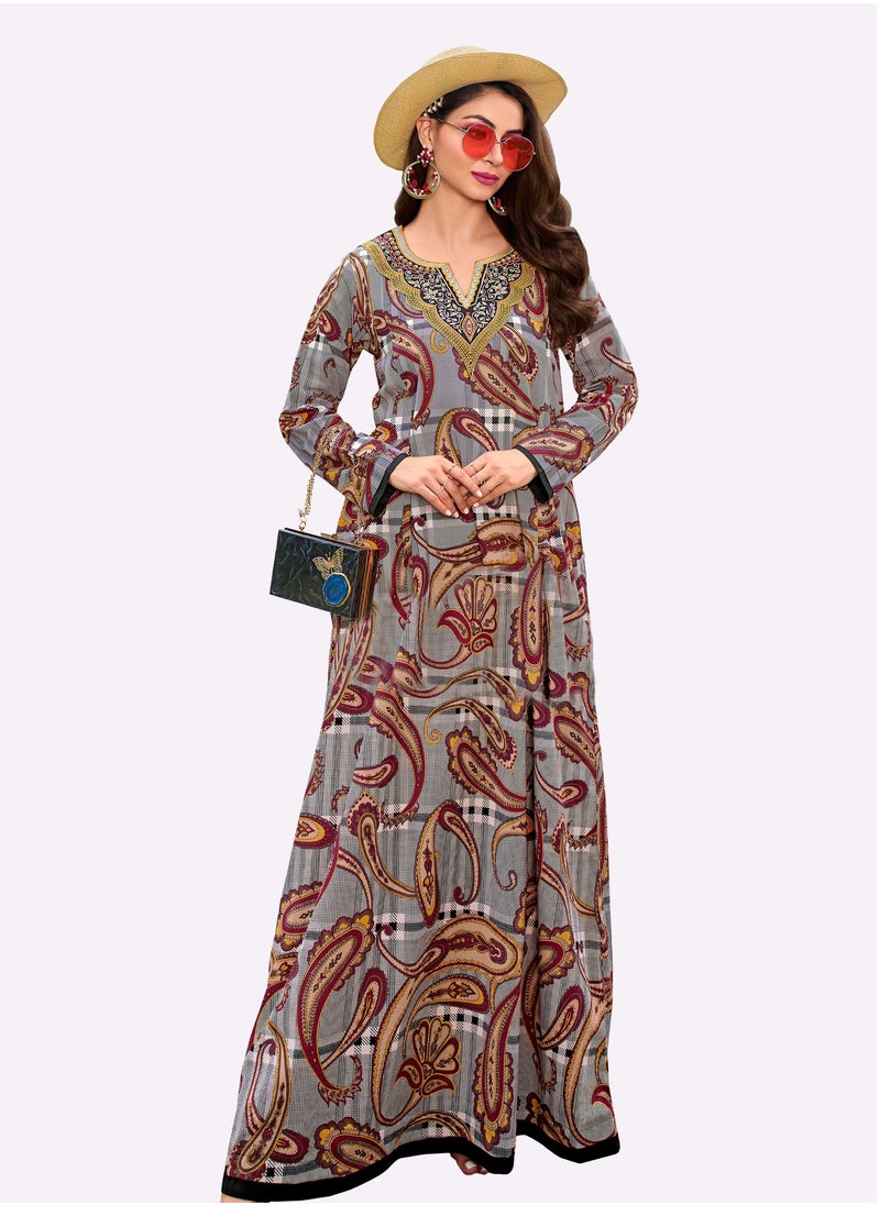 SARA Sara Paisley Printed Jalabiya  - Image 2