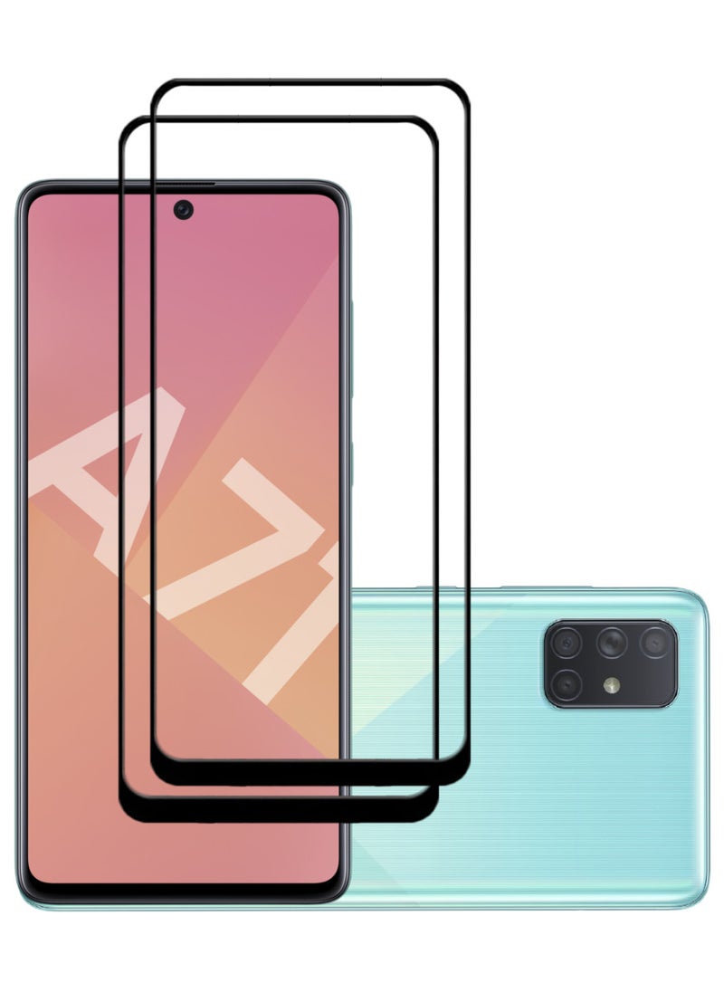 ACLIX 2 Pieces Antistatic ESD Dustproof Premium Quality High Definition Tempered Glass Screen Protector Designed For Samsung Galaxy A71 - Image 1