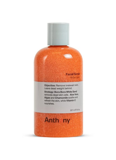 Facial Scrub Men’S Exfoliating Face Wash With Vitamin C Aloe Chamomile And Algae For Deep Cleansing And Detoxifying 8 Fl Oz