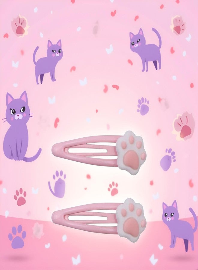 Pxiryanlow 2pc Pink Women Cartoon Cat Hair Clips,Women Hair Clip Lovely Snap Cartoon Cat Hairpin Metal Hair Clip For Unique Designed Hairpins For Hair Clips - Image 2