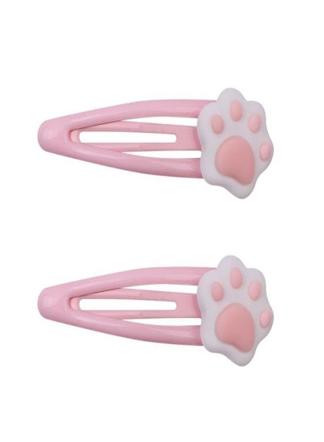 Pxiryanlow 2pc Pink Women Cartoon Cat Hair Clips,Women Hair Clip Lovely Snap Cartoon Cat Hairpin Metal Hair Clip For Unique Designed Hairpins For Hair Clips - Image 1