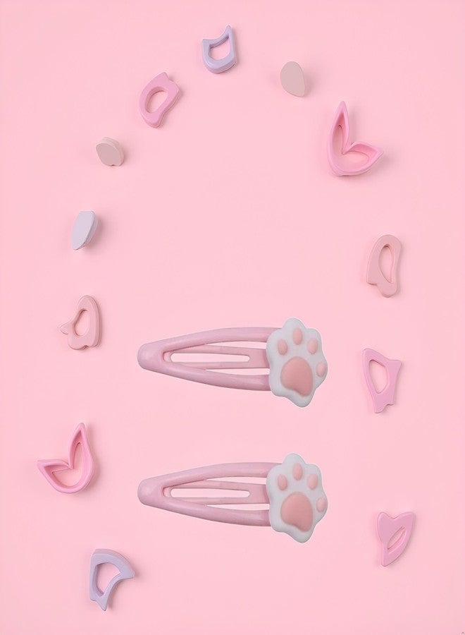 Pxiryanlow 2pc Pink Women Cartoon Cat Hair Clips,Women Hair Clip Lovely Snap Cartoon Cat Hairpin Metal Hair Clip For Unique Designed Hairpins For Hair Clips - Image 4