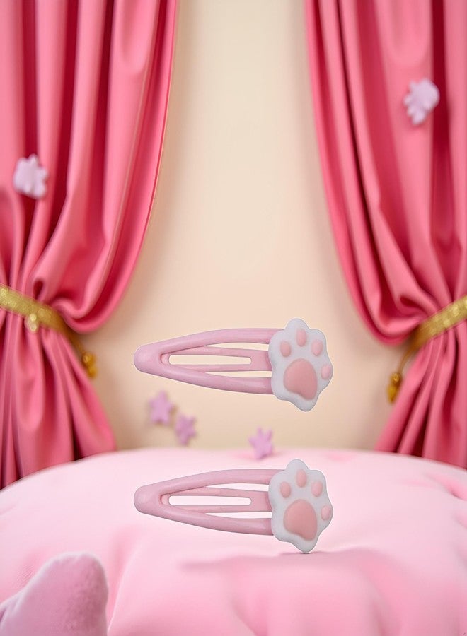Pxiryanlow 2pc Pink Women Cartoon Cat Hair Clips,Women Hair Clip Lovely Snap Cartoon Cat Hairpin Metal Hair Clip For Unique Designed Hairpins For Hair Clips - Image 3