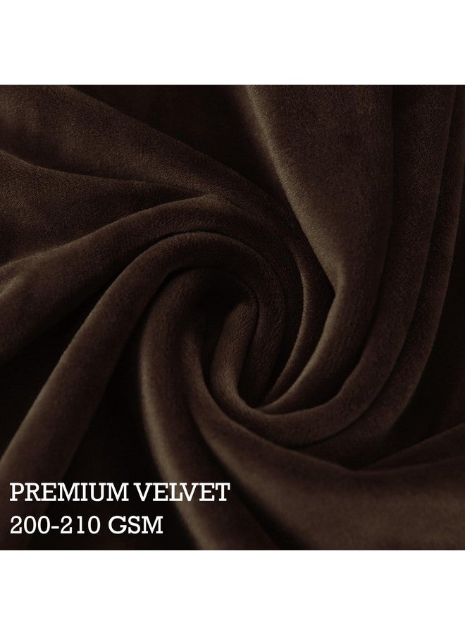 HOKIPO HOKIPO 210 GSM Premium Velvet Stretchable Wingback Chair Cover, Brown (AR-4761-BR) - Image 3
