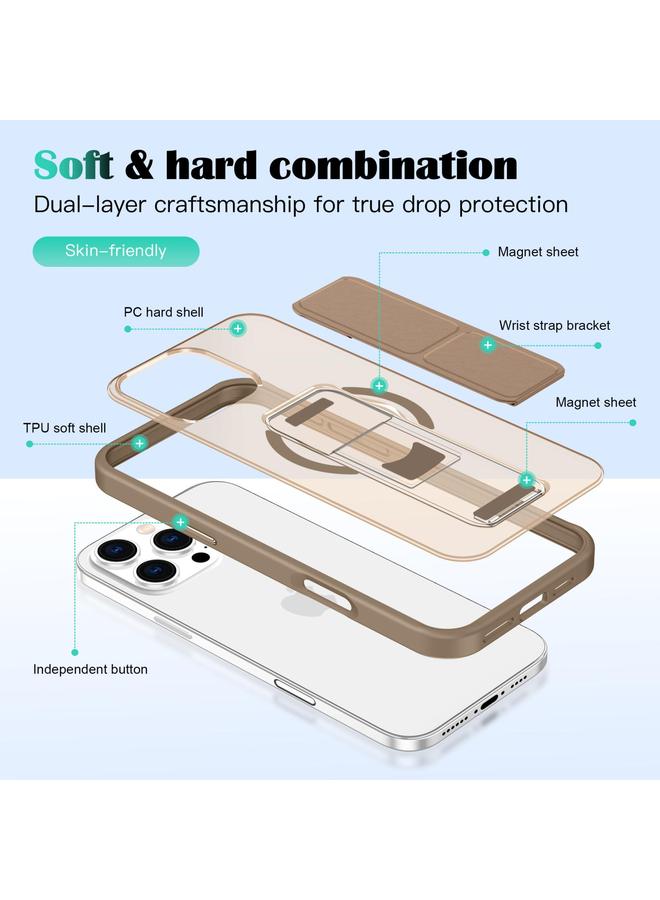 S-TOP Case For iPhone 16 Plus Matte Skin Feel Wristband Holder MagSafe Phone Case - Image 5