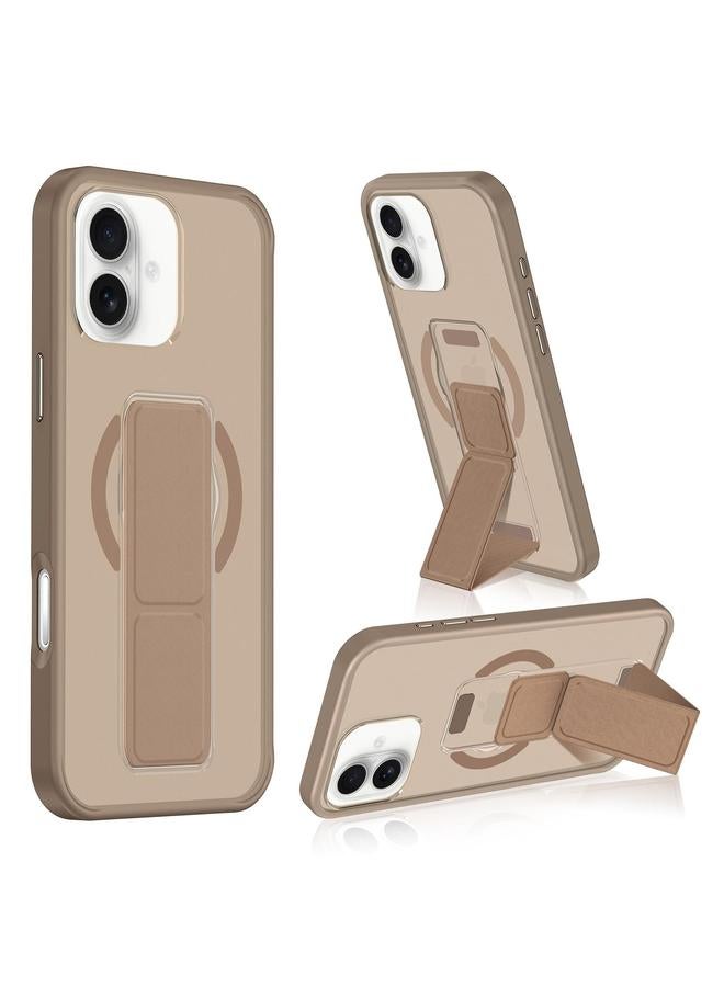 S-TOP Case For iPhone 16 Plus Matte Skin Feel Wristband Holder MagSafe Phone Case - Image 1