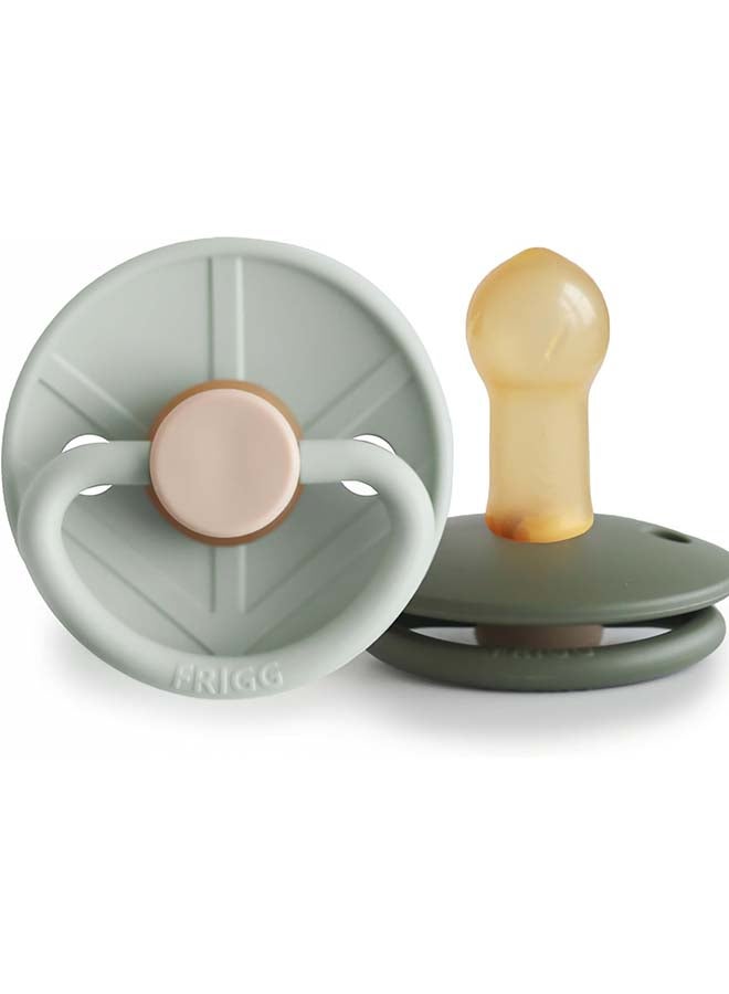 FRIGG Little Viking Silicone Baby Pacifier 0-6M 2-Pack Sage/Olive - Size 1