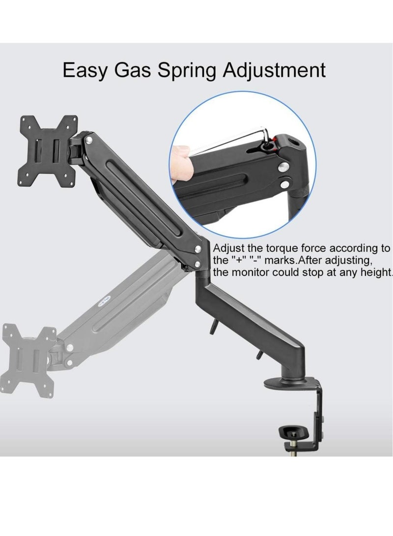 TIGER "Fully Adjustable Gas Spring Monitor Arm Desk Mount for 17''-32'' Screens, Supports Up to 22 lbs"  - Image 4