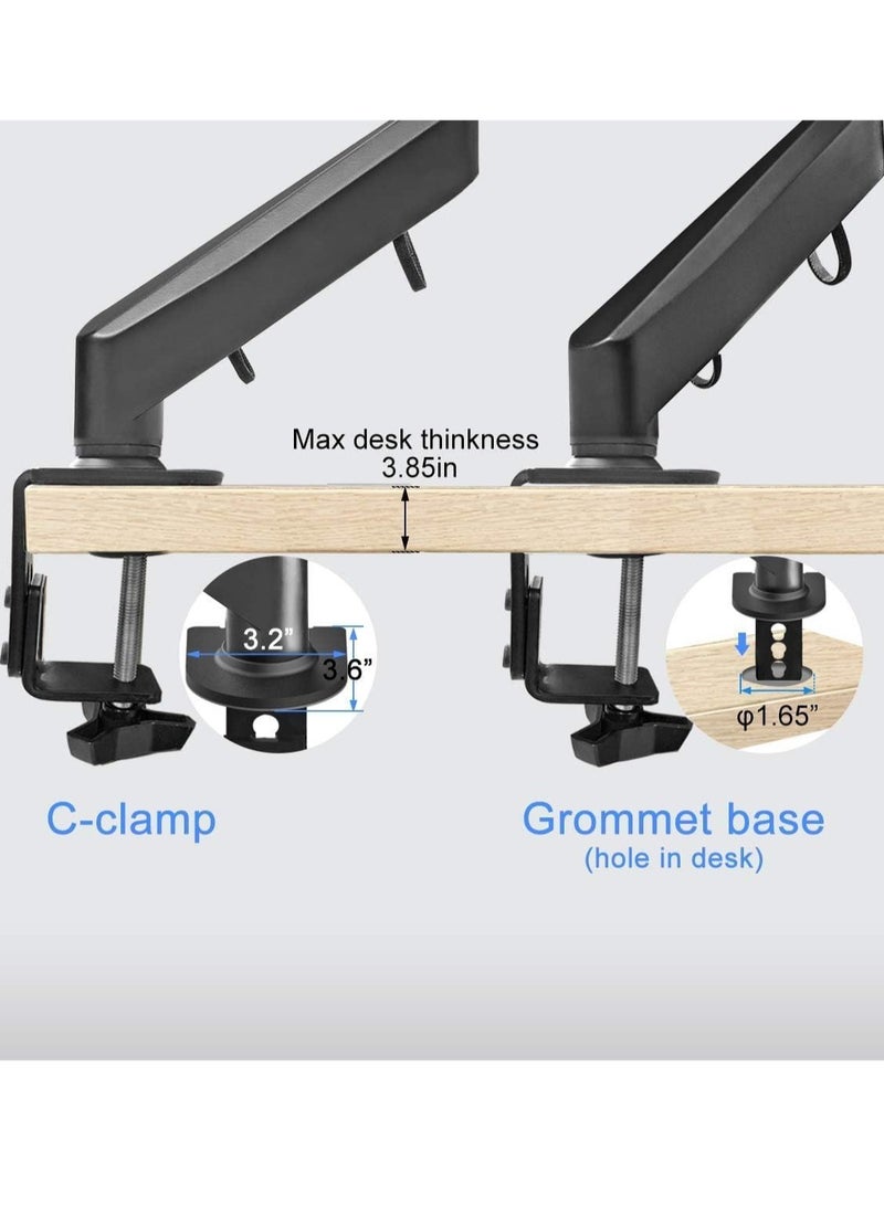 TIGER "Fully Adjustable Gas Spring Monitor Arm Desk Mount for 17''-32'' Screens, Supports Up to 22 lbs"  - Image 5