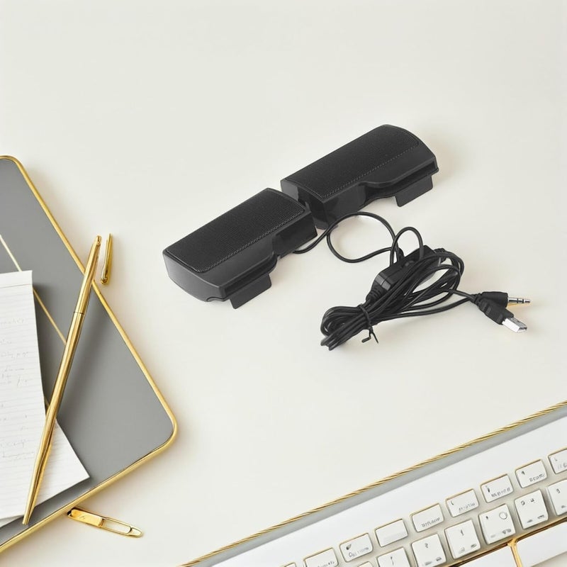 Kichvoe USB Computer Speakers Clip-on Portable Compact Desktop Audio Sound System for Laptop and Pc, USB Powered Multi-Purpose Speaker Suitable for Home and Office Use - Image 4