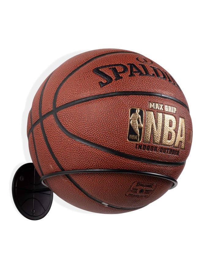 Wallniture Sporta Wall Mounted Sports Ball Holder Display Storage Steel Black - Image 1