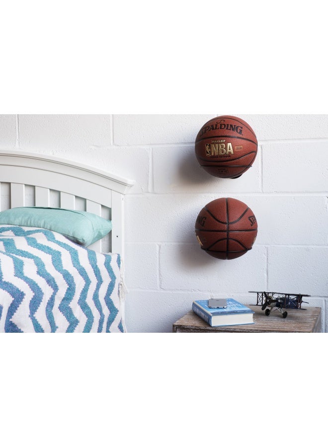 Wallniture Sporta Wall Mounted Sports Ball Holder Display Storage Steel Black - Image 2